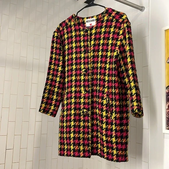 Vintage Love Moschino Women's Houndstooth Lightweight Coat - Picture 9 of 9